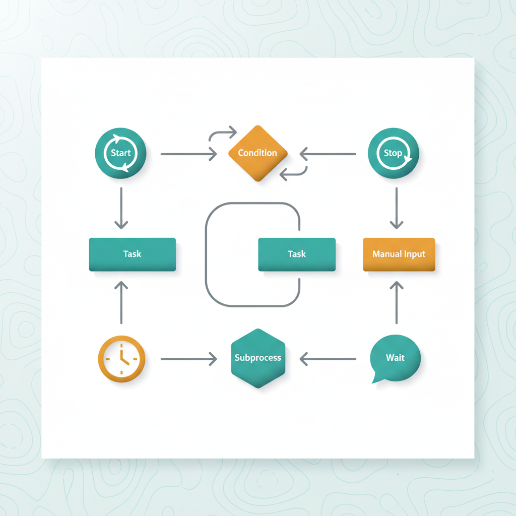 Illustration de la leçon 3.9 — Workflow Designer : 8 node types et auto-init