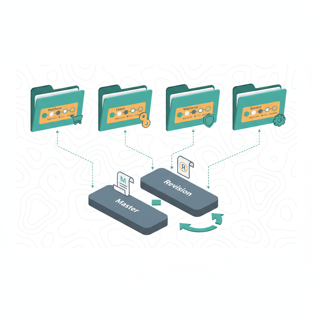 Illustration de la leçon 5.1 — Contracts : Purchase, Lease, Warranty, Service contract types + lifecycle