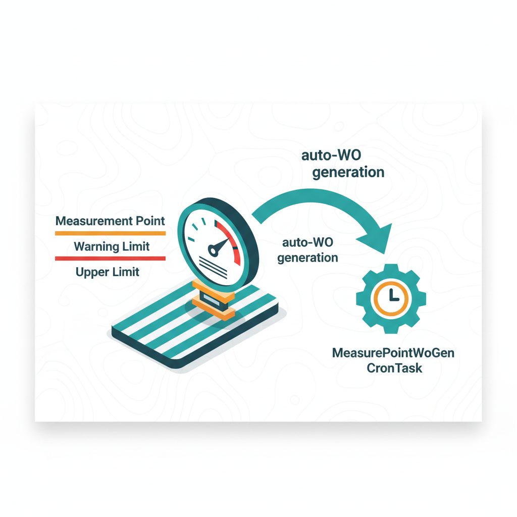Illustration de la leçon 6.2 — Condition Monitoring : Measurement Points + Warning/Upper/Lower Limits + WO auto-generation