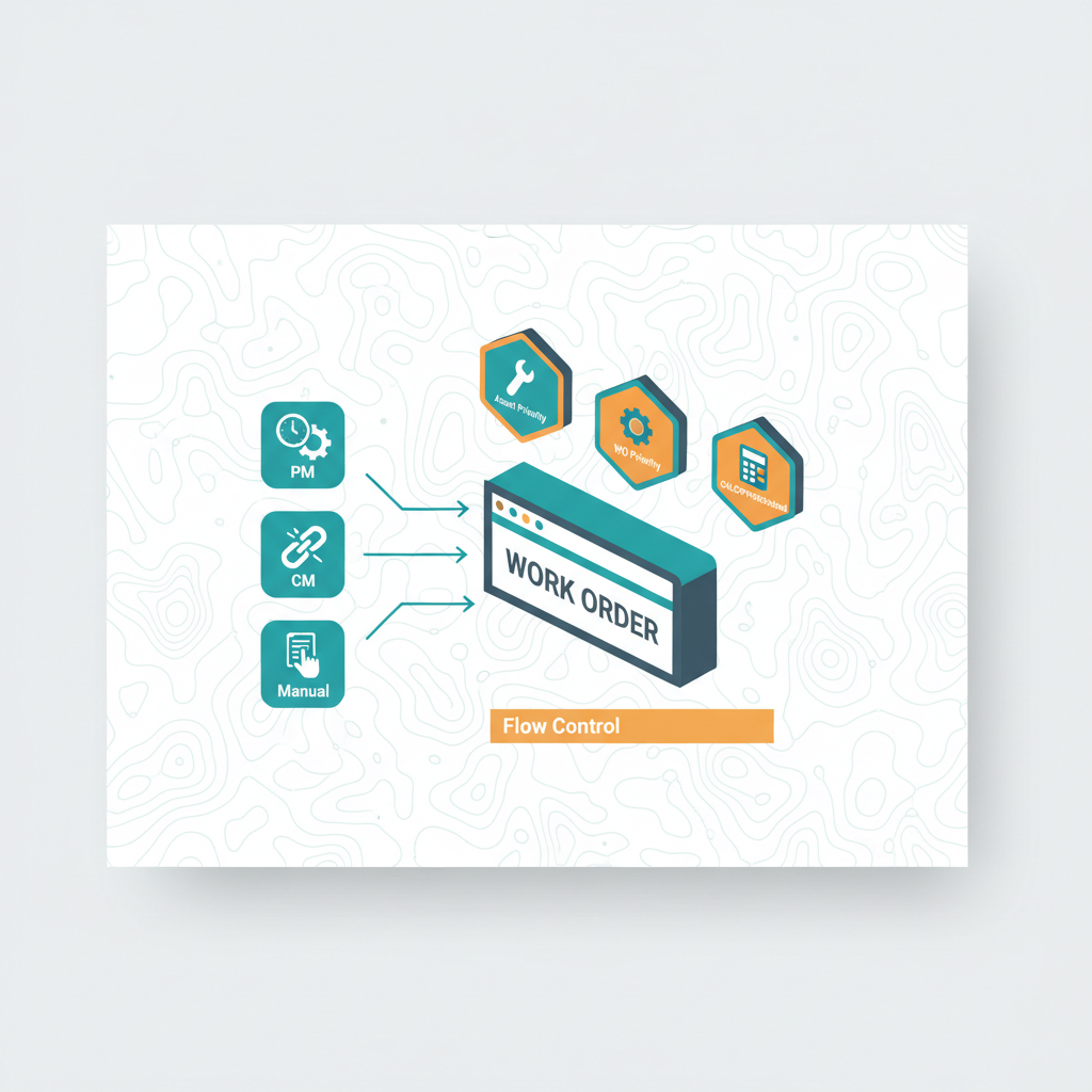 Illustration de la leçon 6.4 — Work Orders : 3 sources, 3 priorities, Flow Control, CALCPRIORITY