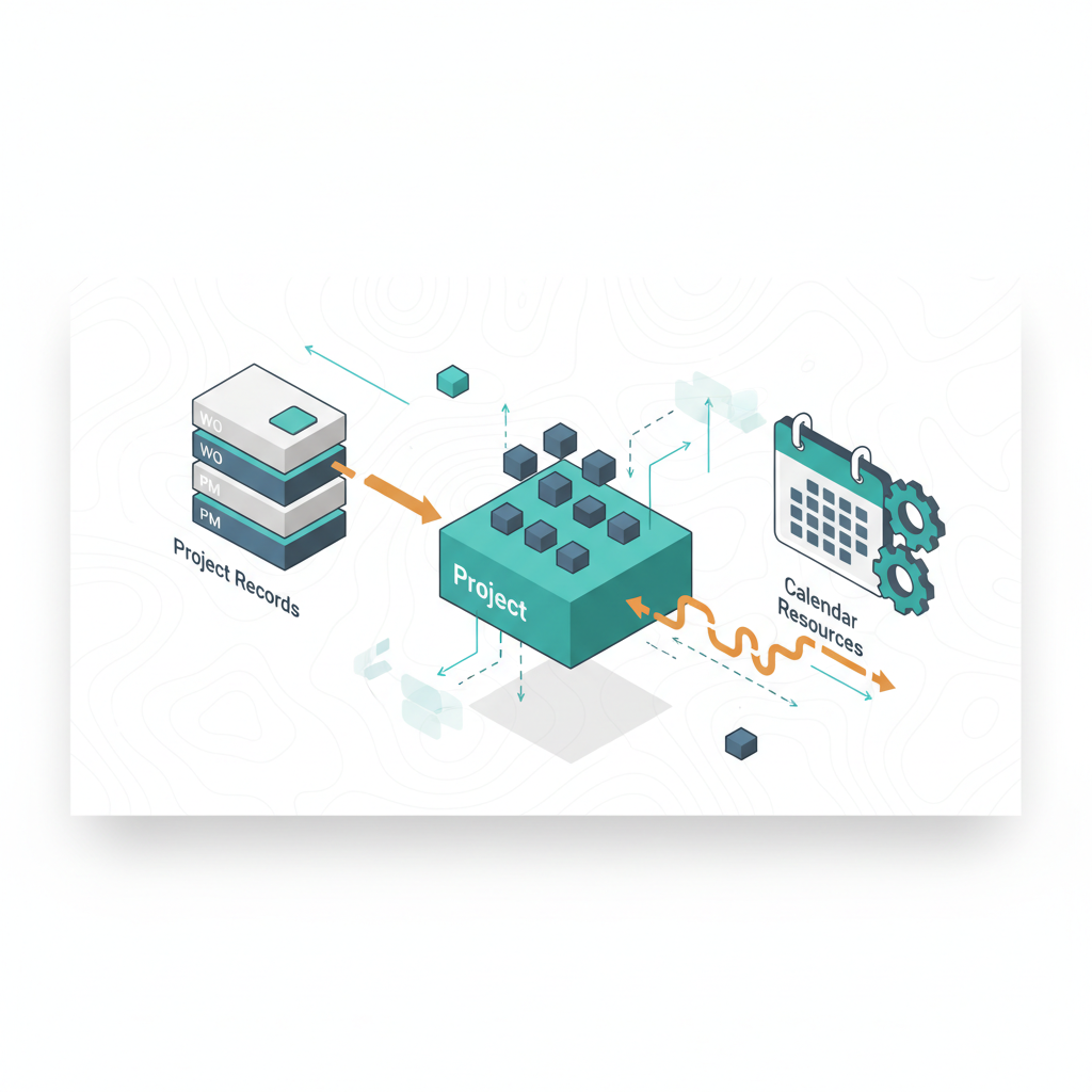 Illustration de la leçon 7.2 — Scheduler Data Manager : prepare records, project, calendar resources